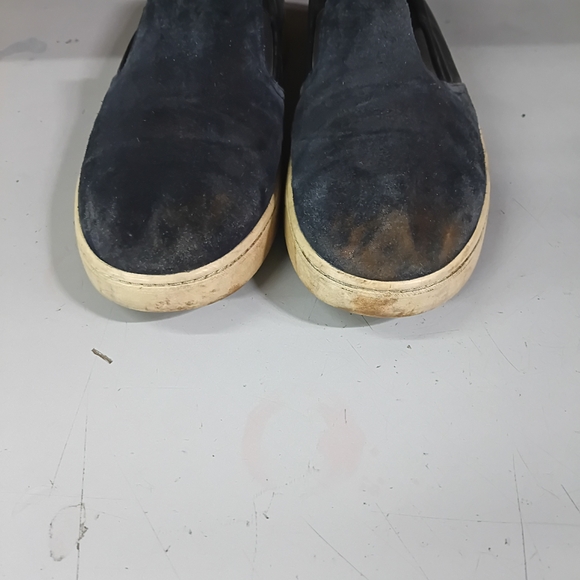 Prada Black and Cream Slip-On Loafers